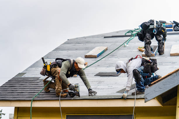 Professional Gutter Installation technician working in Campbell, FL